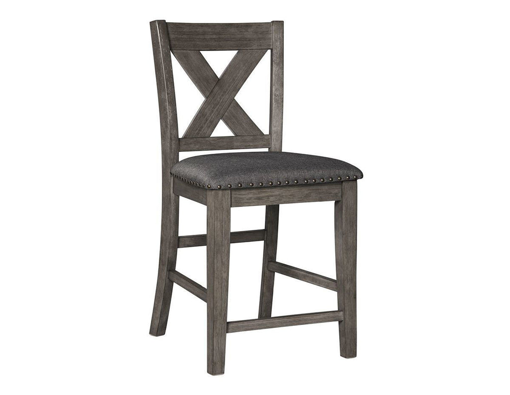 Caitbrook Upholstered Pub Chair, Gray Bar Stool