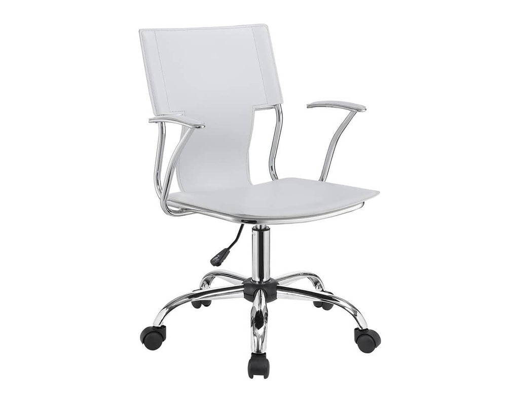 Leatherette Office Chair, White Office Chair