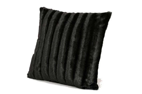 Black Short Hair Fur Pillow Accent Pillow