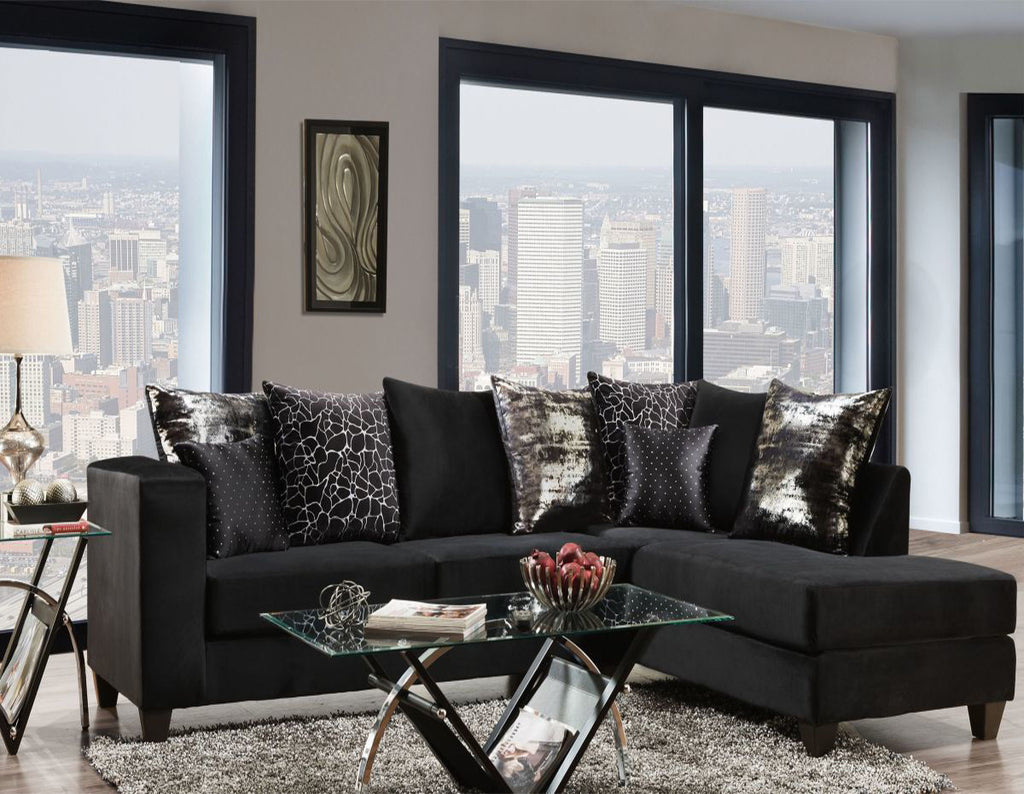 Dazzle Black Sectional Sectional