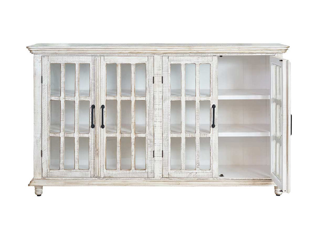 Elisa White Wood Sideboard Accent Furniture