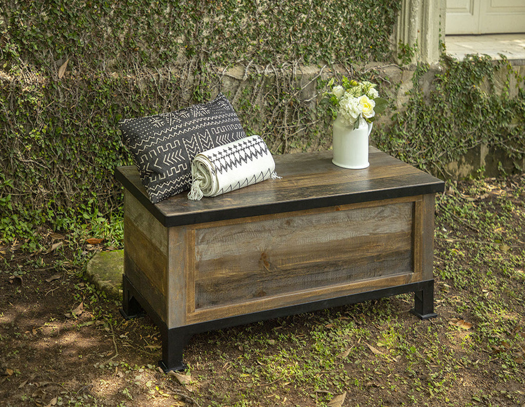 Castille Wood and Iron Trunk Accent Furniture
