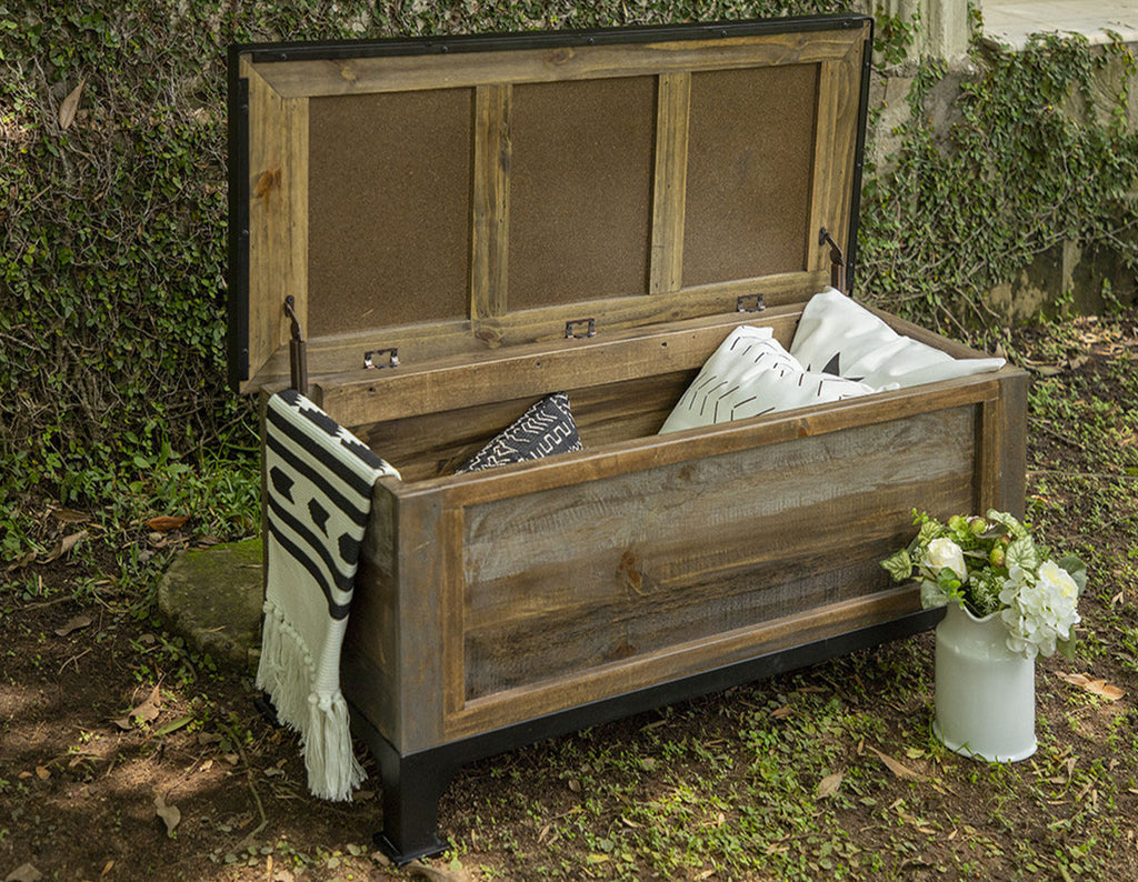 Castille Wood and Iron Trunk Accent Furniture