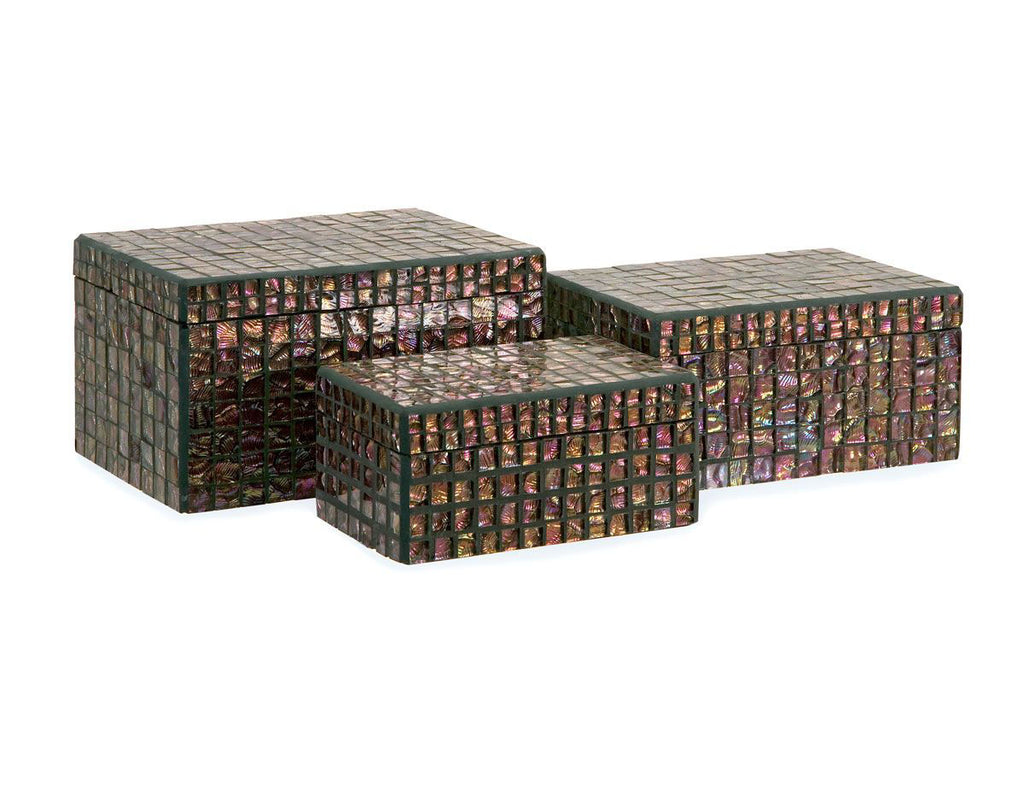 Small Orchid Mosaic Box Decorative Accents