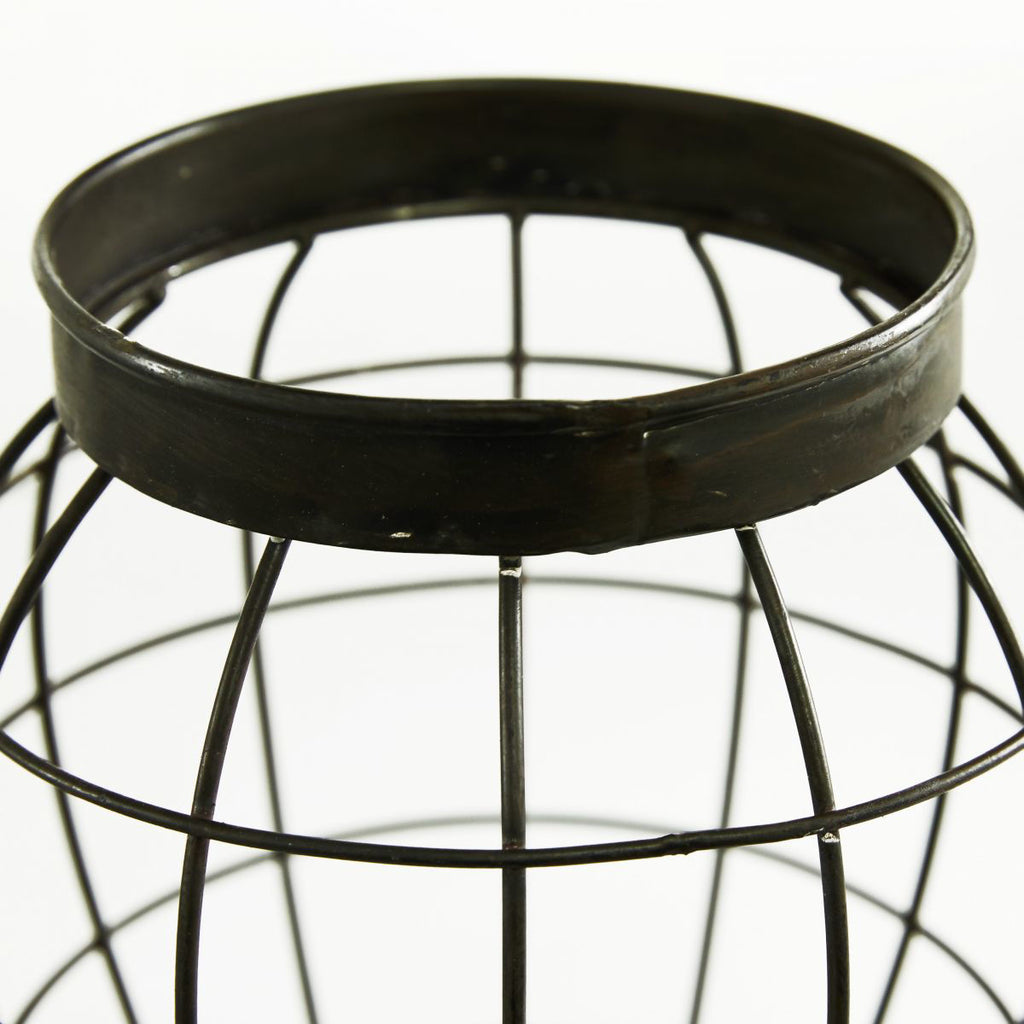 Medium Metal & Wood Jar Decorative Accent