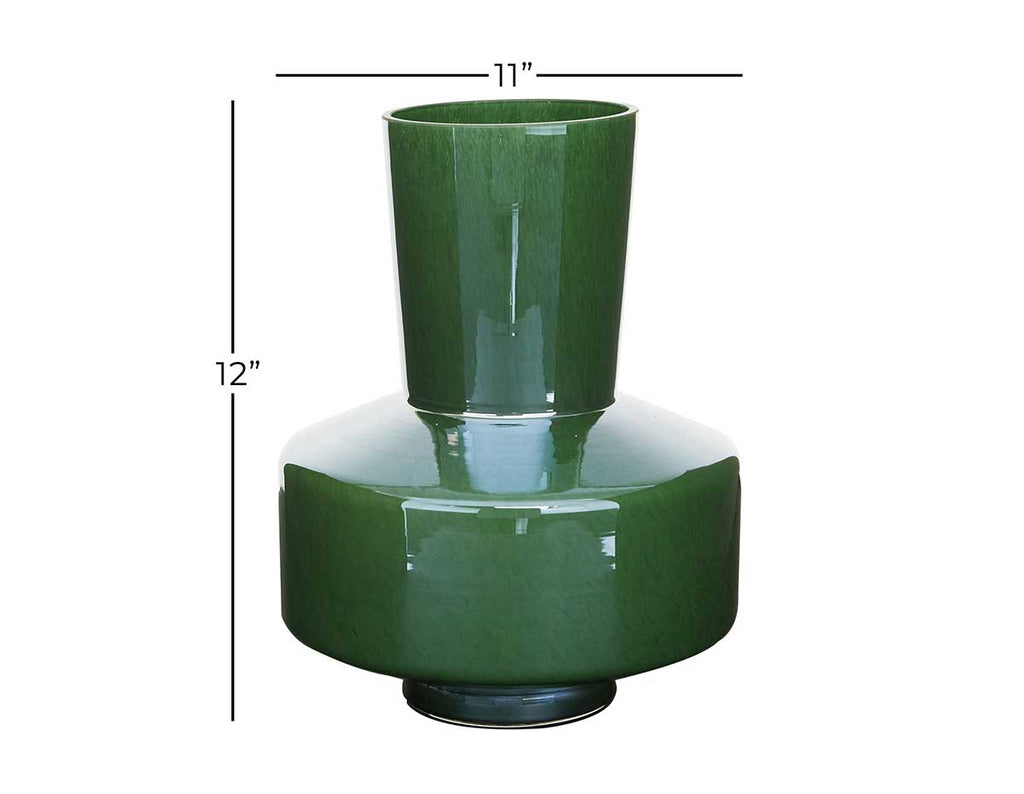 MURPHY GREEN GLASS BOTTOM VASE Vase