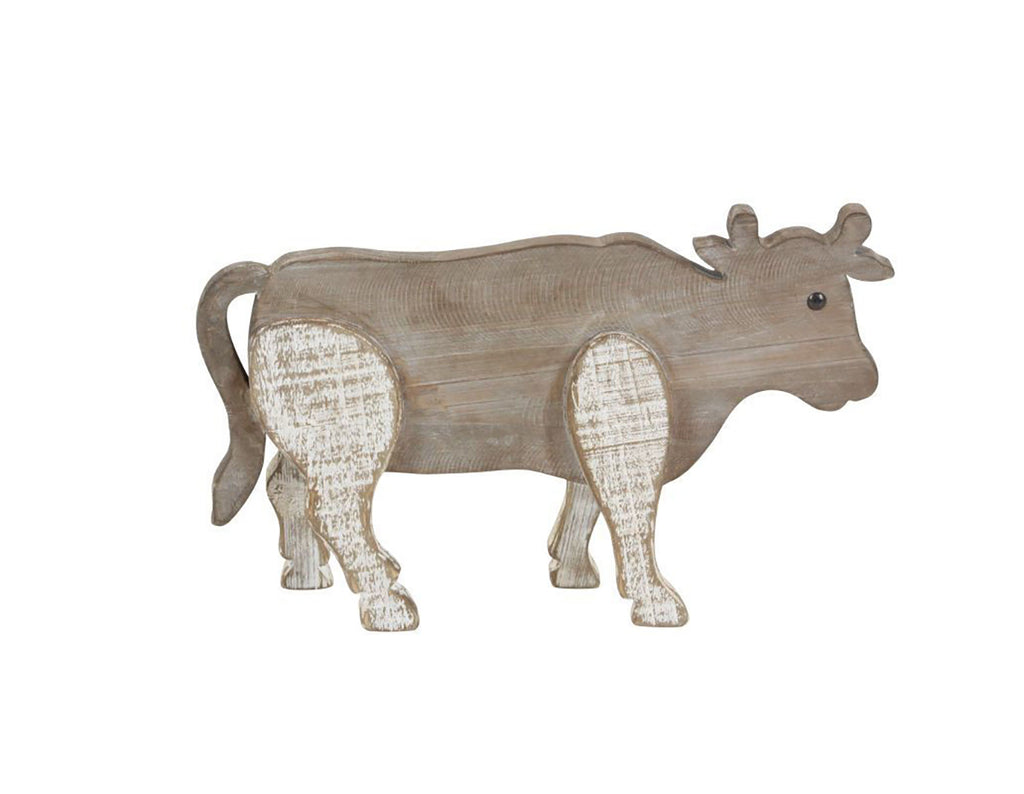 Wooden Cow Decor Decorative Accent