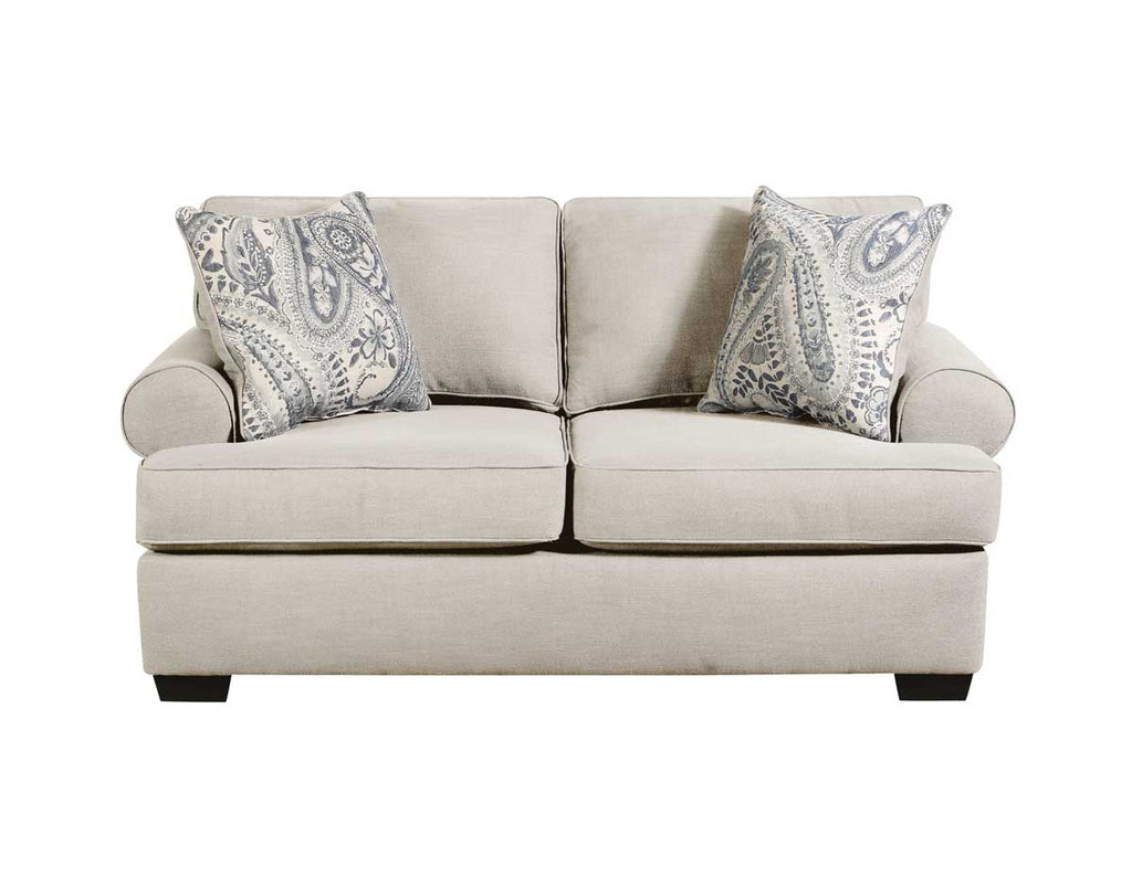 Front view of the Morgan Loveseat in beige